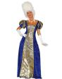 Traje de cortesã azul de época.