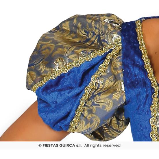 Traje de cortesã azul de época. Traje de cortesã azul de época.