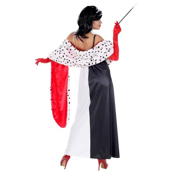 Fantasia adulta de luxo Cruella de Vil 101 Dálmatas