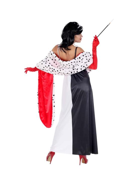 Fantasia adulta de luxo Cruella de Vil 101 Dálmatas