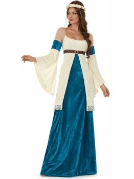 Fantasia Medieval Feminina para Adultos Azul