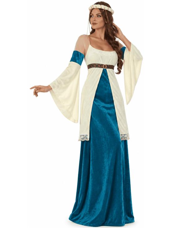 Fantasia Medieval Feminina para Adultos Azul