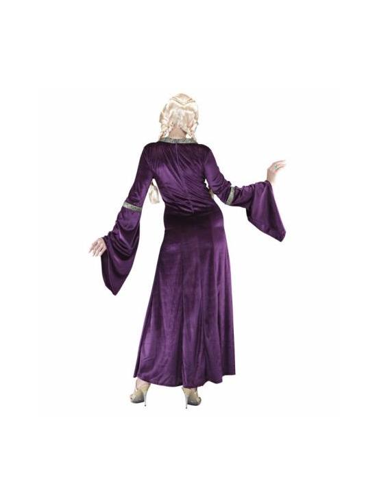 Fato de senhora medieval roxo adulto tamanho M