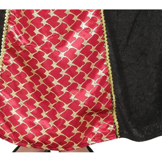 Fato de senhora medieval preto e vermelho para menina Fato de senhora medieval preto e vermelho para menina