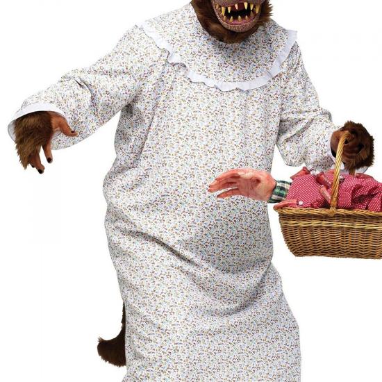 Fato de avó de lobo mau para adulto