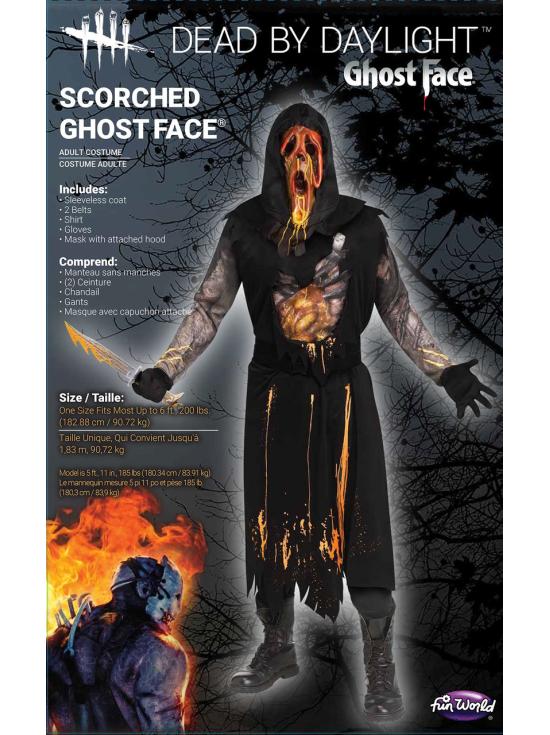 Fantasia oficial de adulto do Ghostface queimado de Dead by Daylight