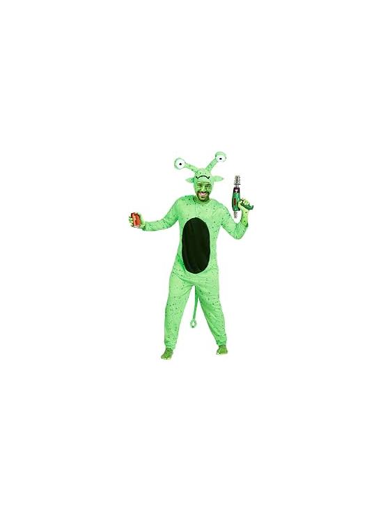 Fantasia de Alienígena para Adultos Masculinos – Extraterrestre Verde com Olhos