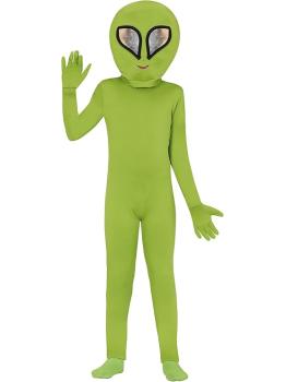 Fato de alienígena verde para menino e menina