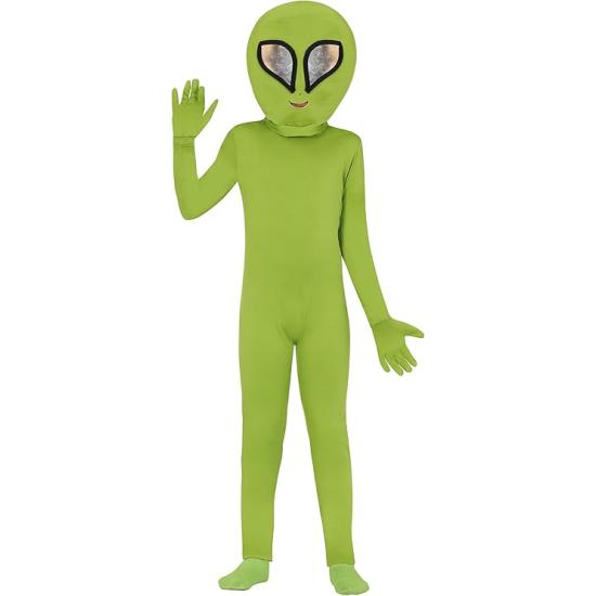 Fato de alienígena verde para menino e menina