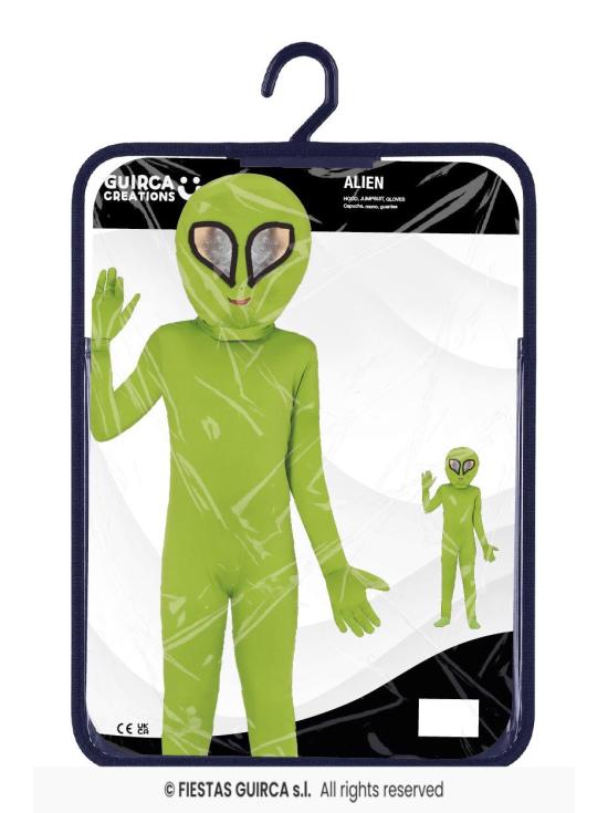 Fato de alienígena verde para menino e menina