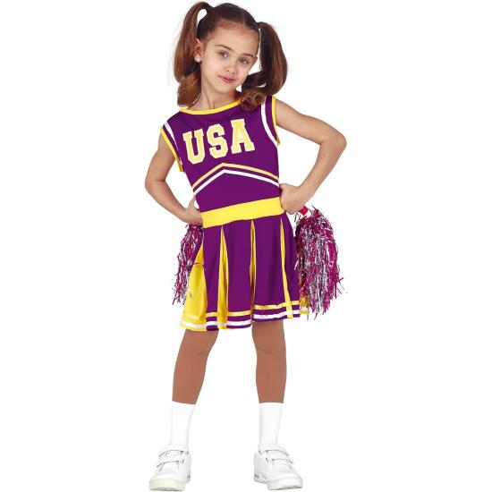 Fato de líder de claque lilás para menina Fato de líder de claque lilás para menina