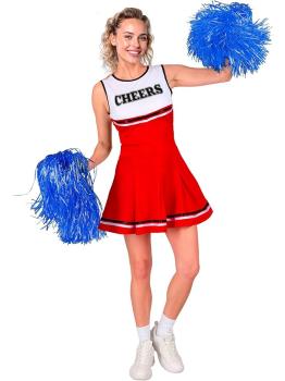 Fantasia de líder de torcida vermelha feminina – Vestido CHEERS
