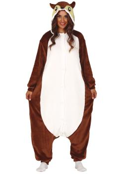 Pijama de pelúcia com fantasia de esquilo para mulheres