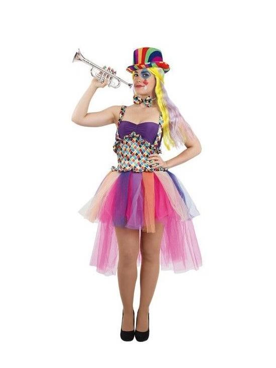 Fantasia colorida de arlequina tamanho feminino