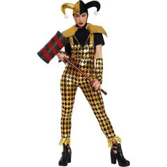 Fantasia de Arlequim Dourada para Mulheres