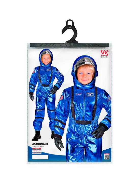 Fantasia de Astronauta para Missão Espacial Azul Unissex Infantil