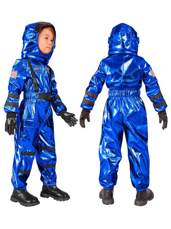 Fantasia de Astronauta para Missão Espacial Azul Unissex Infantil