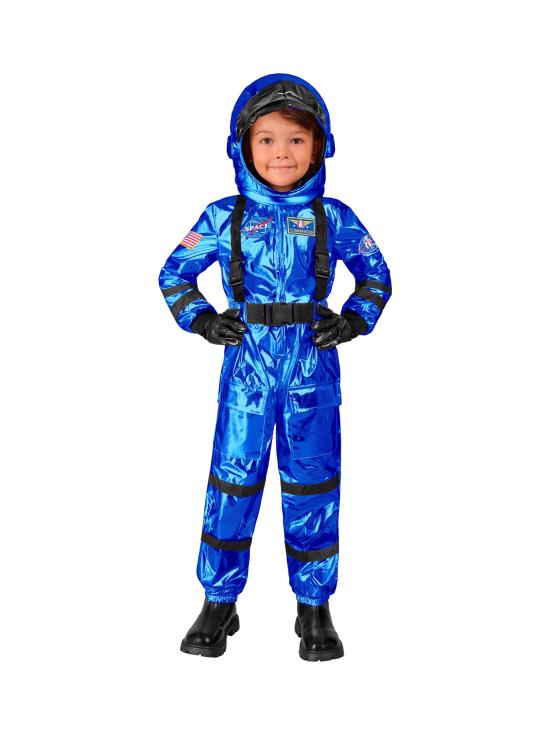 Fantasia de Astronauta para Missão Espacial Azul Unissex Infantil