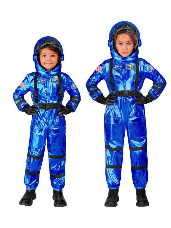 Fantasia de Astronauta para Missão Espacial Azul Unissex Infantil