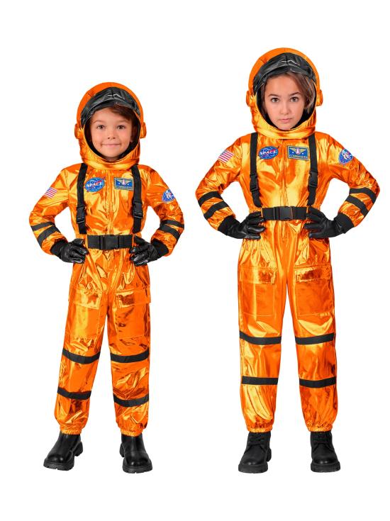 Fantasia de Astronauta para Missão Espacial Laranja Unissex Infantil