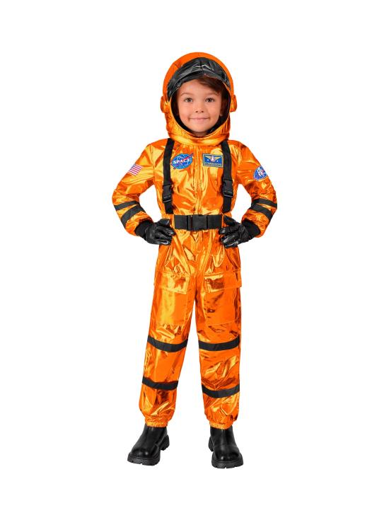 Fantasia de Astronauta para Missão Espacial Laranja Unissex Infantil