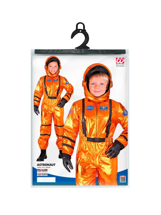 Fantasia de Astronauta para Missão Espacial Laranja Unissex Infantil