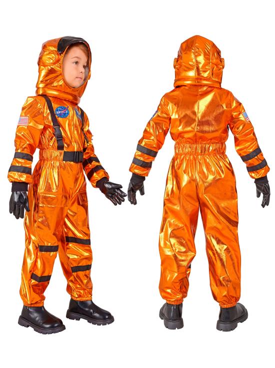 Fantasia de Astronauta para Missão Espacial Laranja Unissex Infantil