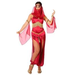Fantasia de dançarina árabe vermelha adulta