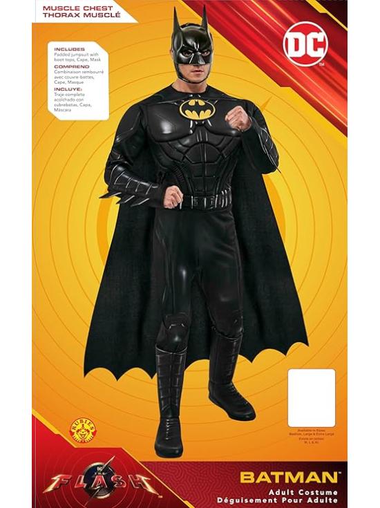 Fantasia de luxo do Batman Keaton para adultos - Filme Flash da DC Comics