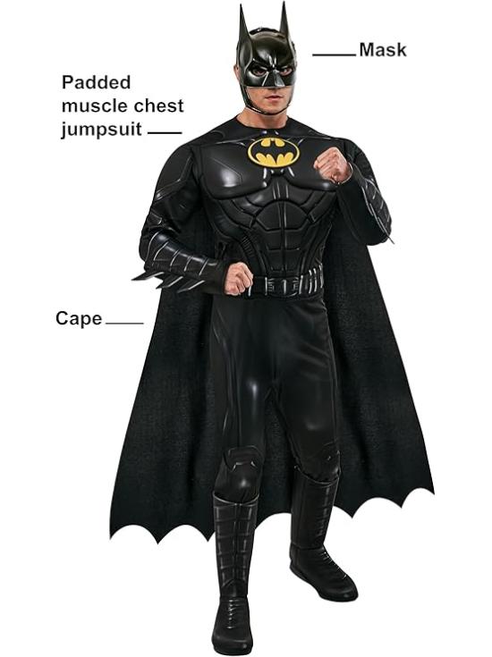 Fantasia de luxo do Batman Keaton para adultos - Filme Flash da DC Comics