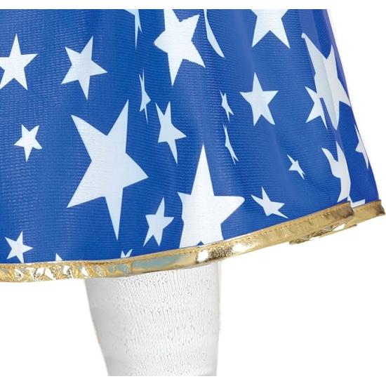 Fantasia Wonder Baby - Vestido Super Heroína Vermelho e Azul com Estrelas para Bebê **