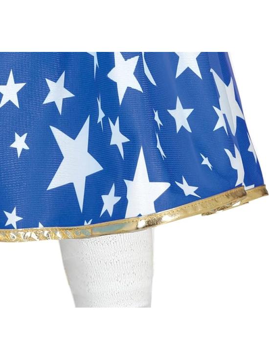 Fantasia de Super-Heroína para Bebê - Vestido Vermelho e Azul com Estrelas **