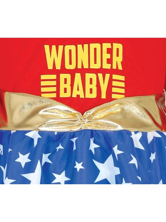 Fantasia de Super-Heroína para Bebê - Vestido Vermelho e Azul com Estrelas **