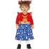 Fantasia Wonder Baby - Vestido Super Heroína Vermelho e Azul com Estrelas para Bebê **