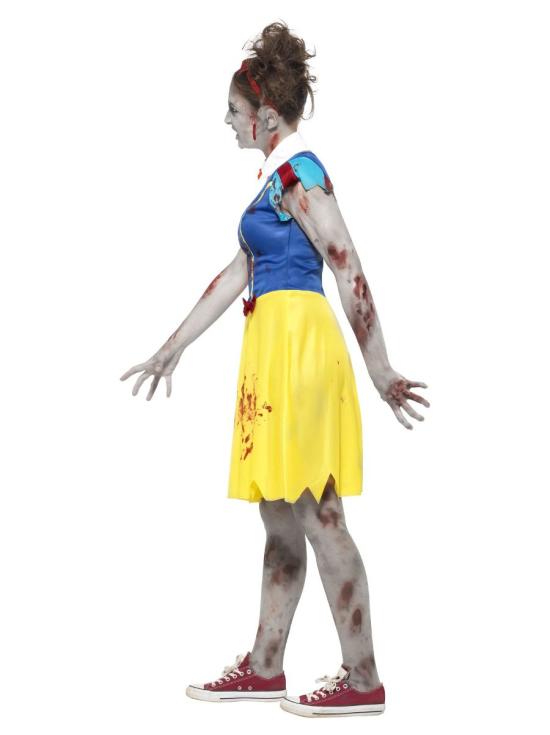Fantasia de menina zumbi branca de neve