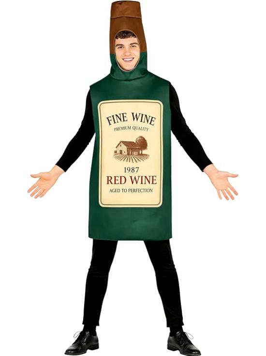 Fantasia de Garrafa de Vinho para Homens | Divertida e Original