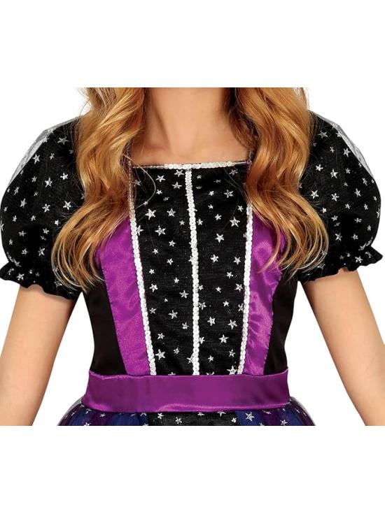 Fantasia de Bruxa Estrela Brilhante para Meninas (Chapéu + Vestido)