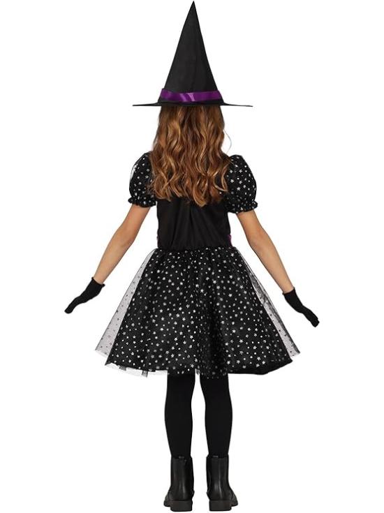Fantasia de Bruxa Estrela Brilhante para Meninas (Chapéu + Vestido)