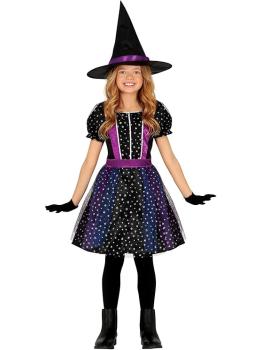 Fantasia de Bruxa Estrela Brilhante para Meninas (Chapéu + Vestido)