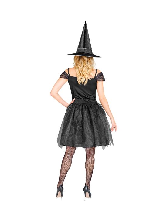 Fantasia de Bruxa Feminina (Vestido e Chapéu)