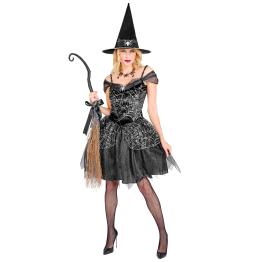 Fantasia de Bruxa Feminina (Vestido e Chapéu)