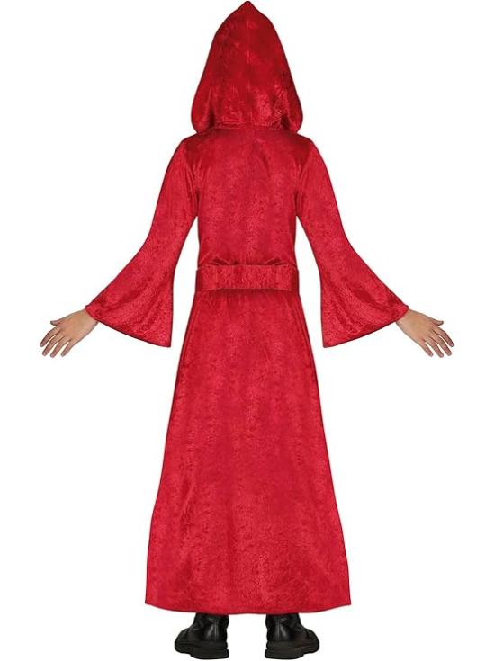 Fantasia de Bruxa Vermelha com Capuz para Meninas