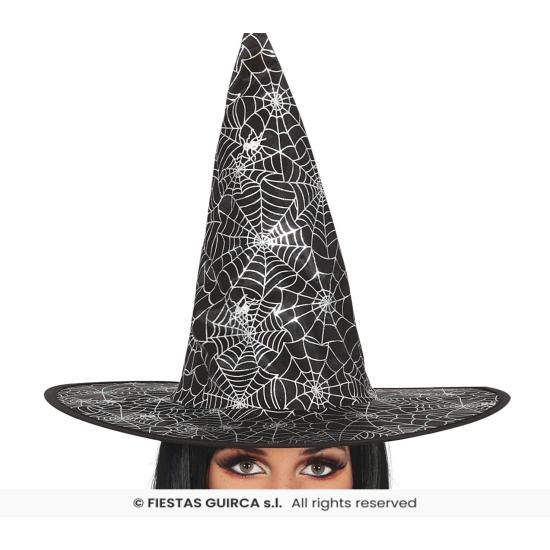 Fantasia de bruxa teia de aranha prateada – Vestido com chapéu – Fantasia de Halloween feminina