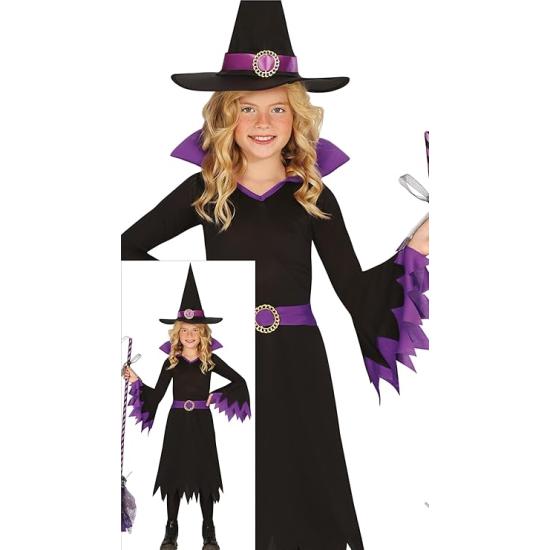 Fantasia de Bruxa Roxa para Meninas com Chapéu
