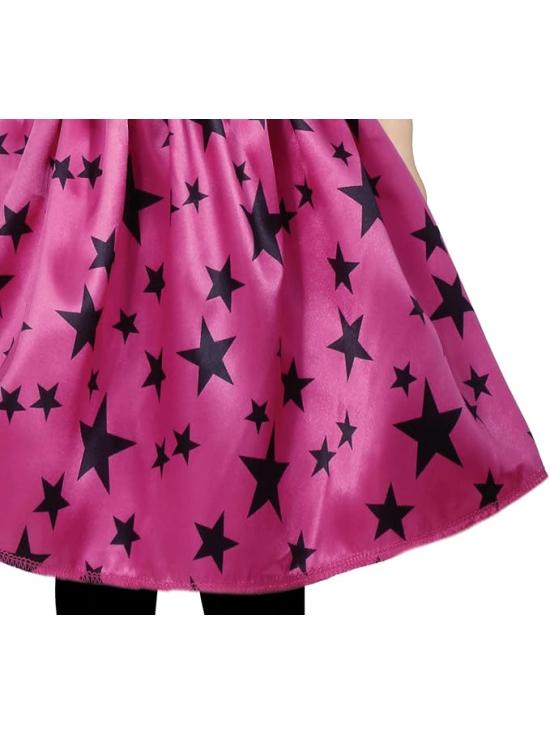 Fantasia de bruxa estrela rosa para menina