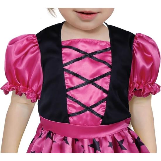 Fantasia de bruxa estrela rosa para menina