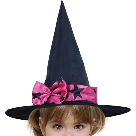 Fantasia de bruxa estrela rosa para menina