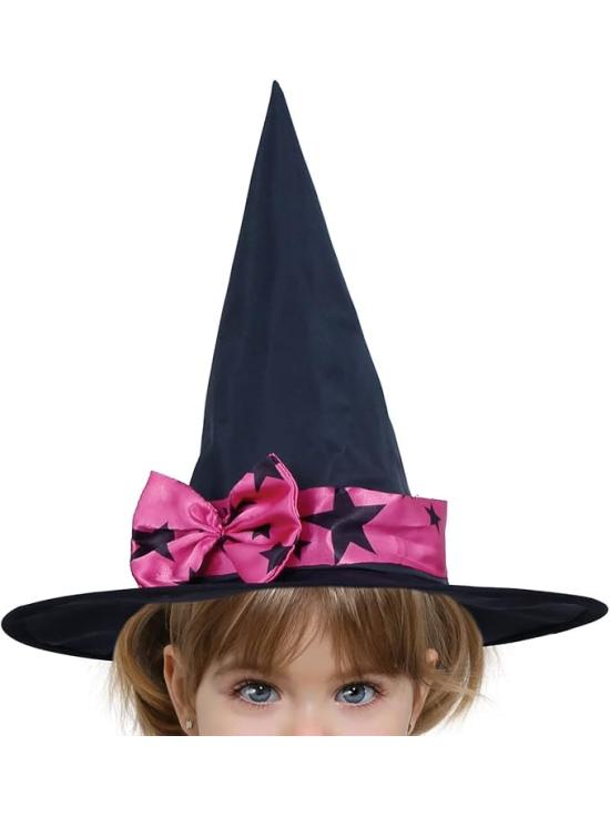 Fantasia de bruxa estrela rosa para menina