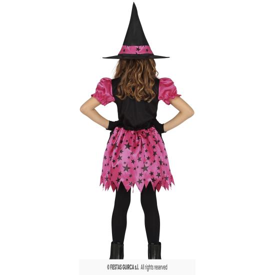 Fantasia de Bruxinha Estrelas Rosa