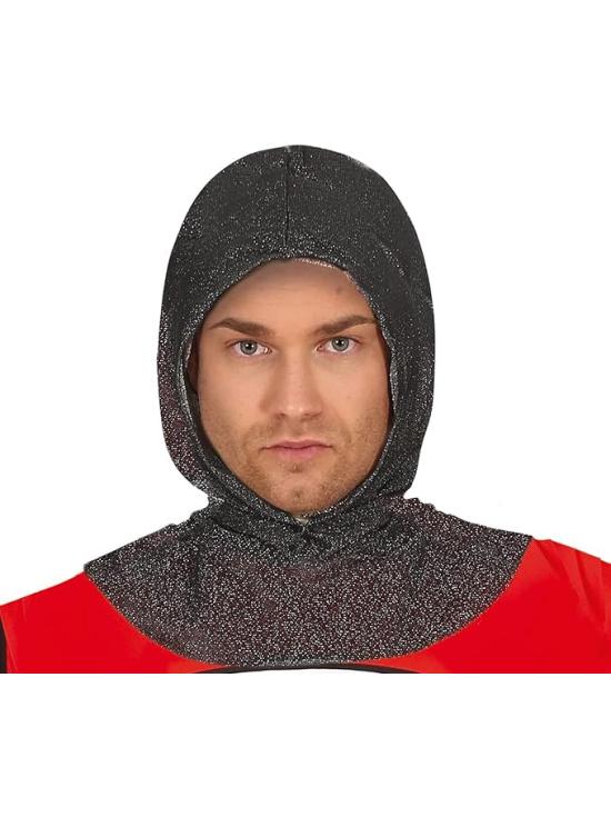 Traje de cavaleiro medieval vermelho para homens adultos **